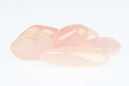 Rose Quartz aka Pink Quartz on White background