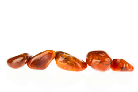 Red jasper stone on white background