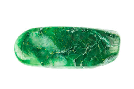 Green Nephrite stone on white backgroundの写真素材