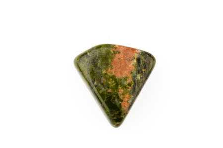 Unakite natural is multi-color gemstone on white backgroundの写真素材