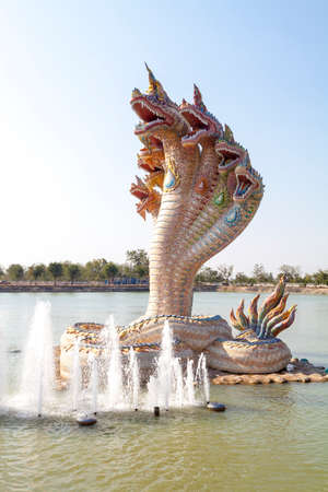 Naga Buddha Guardian The temple will be foundの写真素材