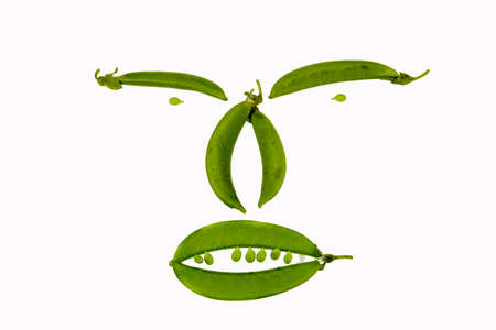 Pisum sativum isolate on white backgroundの写真素材