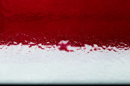 Oil and water droplets on a colorful background.の写真素材