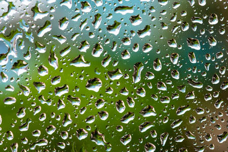 water drop on the window in the rain