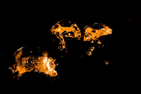 Water bubbles on a black background.Shot in studio.の写真素材