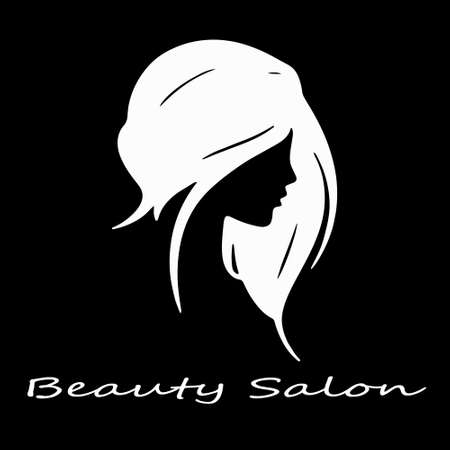 Vector illustration, banner for beauty salons, the image of a girl on a black backgroundのイラスト素材