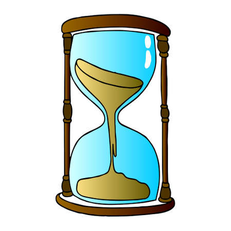 Vector illustration, hourglass - a symbol of the transience of life, color designのイラスト素材