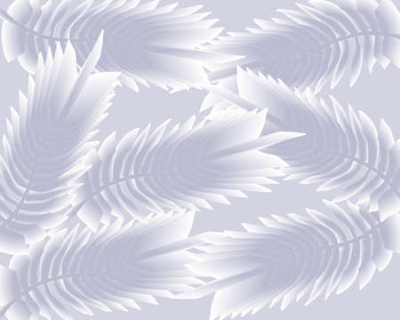 vector illustration, background of blurred tropical leaves, delicate blue designの写真素材