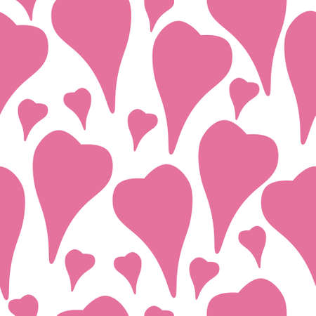 vector illustration, seamless pattern, pink hearts, for wallpaper and textileのイラスト素材