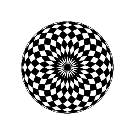 vector illustration ,, black abstract circular ornament on a white background, ethnic motives, stylized pattern for wallpaper and textileのイラスト素材