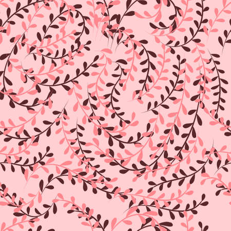 seamless pattern, 3d print, pink twigs with a shadow of pastel shades on a white background, textiles, wallpaperのイラスト素材