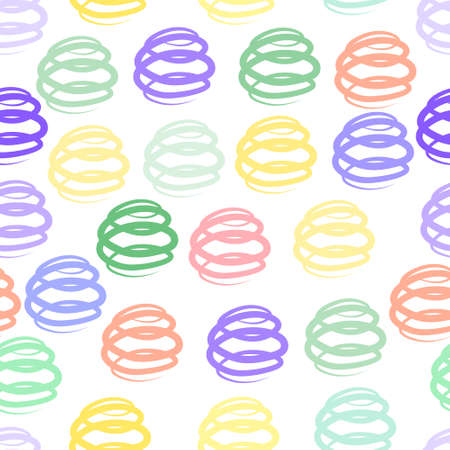 Seamless pattern of abstract shapes in the form of a spiral. Delicate pastel colors. Textiles,...