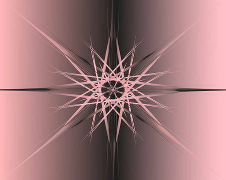 Abstract gentle background, abstract star shape. Pink and black design on a pink background. Banner.のイラスト素材
