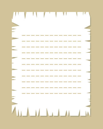 White sheet of paper with torn effect, illustration for planning. Minimal design for social media stories, coverのイラスト素材