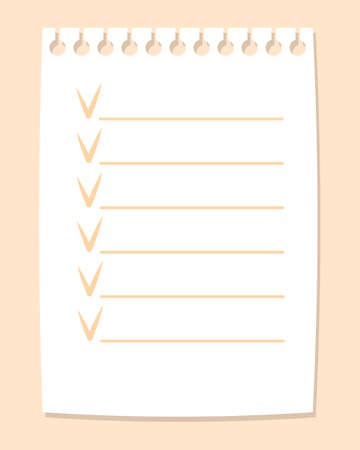 White sheet of paper torn from a notebook, illustration for planning. Minimal design for social media stories, coverのイラスト素材