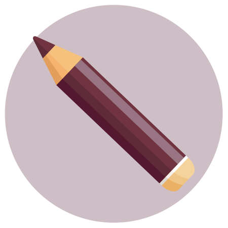 Icon, pencil in burgundy colors. Stationery. Vectorのイラスト素材