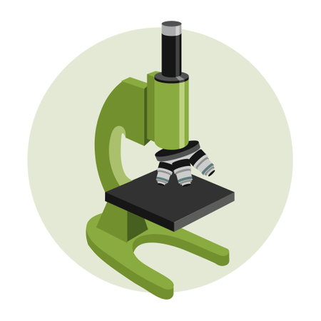 Microscope, scientific icon, design for laboratories, illustration, vectorのイラスト素材