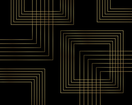 Abstract geometric background, golden squares on a black background. illustration, template, vectorのイラスト素材