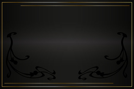 Black VIP card with ornament and golden elements. background, vectorのイラスト素材