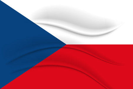 National flag of the Czech Republic, fabric effect. illustration, vectorのイラスト素材