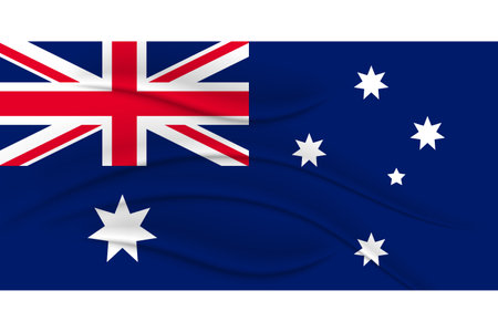 National flag of Australia, fabric effect. illustration, vectorのイラスト素材