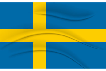 State flag of Sweden, fabric effect. illustration, vectorのイラスト素材