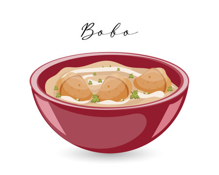 Stewed chicken pieces with cream, Chicken breast bobo, Latin American cuisine, Brazilian national cuisine. food illustration, vectorのイラスト素材