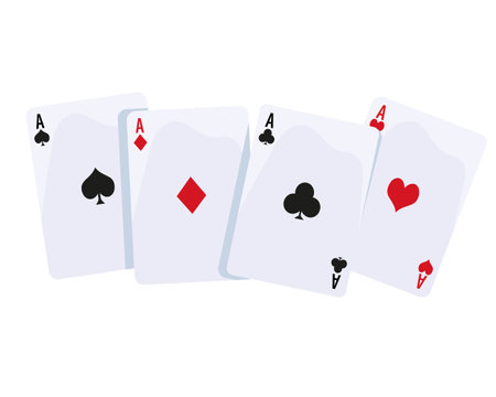 Casino background, playing cards, aces on a white background. illustration, vector
