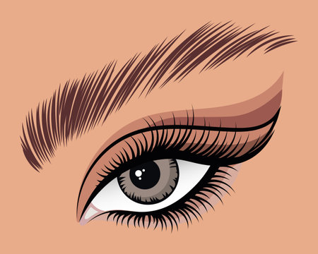 Female eye, face, art aesthetics poster. Beauty and fashion concept. illustration, vectorのイラスト素材