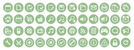 Big set of web business icons. Flat round icons. Internet resource, design elements for any business. vectorのイラスト素材