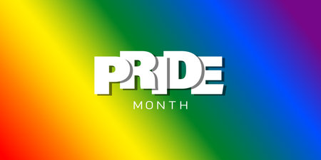 LGBT rainbow colors background with the word Pride Month. colorful background, vectorのイラスト素材