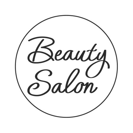 Beauty salon, lettering. Calligraphic inscription, handwritten lettering. print, logo, vectorのイラスト素材