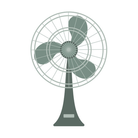 Fan in flat style. Modern electric fan for airing the room. illustration, vectorのイラスト素材