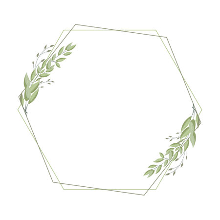 Luxurious frame, wreath with delicate branches of laurel leaves, eucalyptus leaves. Template for cards and invitations in boho style. Vectorのイラスト素材