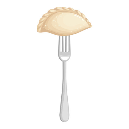 Vareniki. Pelmeni. Meat dumplings. Food, national cuisine of Ukraine and Russia. Dough and meat products. Vectorのイラスト素材