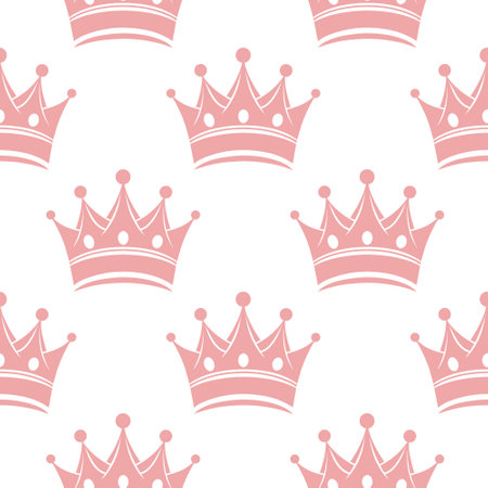 Seamless pattern of royal crowns. Silhouettes of crowns on a white background. Print, textile, wallpaperのイラスト素材