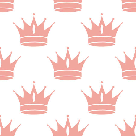 Seamless pattern of royal crowns. Silhouettes of crowns on a white background. Print, textile, wallpaperのイラスト素材