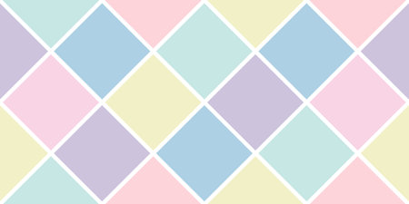 Pastel diamond geometric harlequin pattern. Seamless geometric pattern with rhombus. Fabric print.