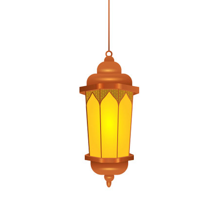 3d modern Islamic lamp Illustration design vectorのイラスト素材