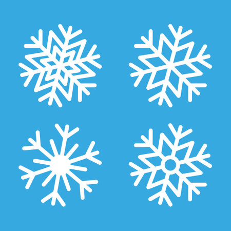 Snow Icons. Snowflakes Vector Icons. Winter Icons. Snow or Snowflake symbol. Snow. Snowflakesのイラスト素材