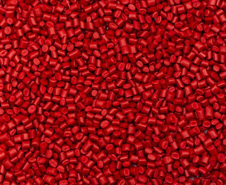 close-up Red color Plastic beads, Resin plastics for industrial, Blackground and taxtureの写真素材