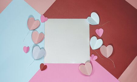  Valentine's Day background and lovely concept, paper card for note and textureの写真素材