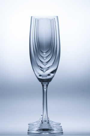 Empty wine glasses on white backgroundの写真素材