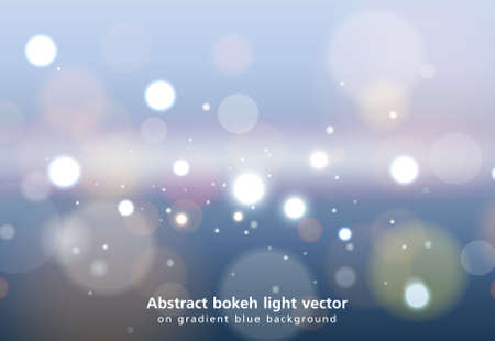 Abstract bokeh light vector on gradient blue backgroundのイラスト素材