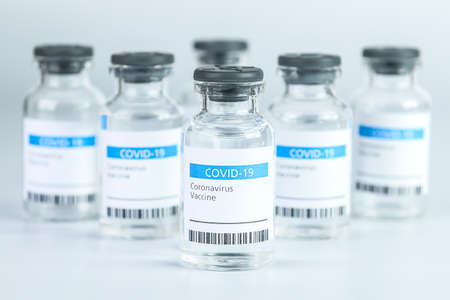 Coronavirus Vaccine bottle Coronavirus COVID-19 Covid vaccines syringe.の写真素材