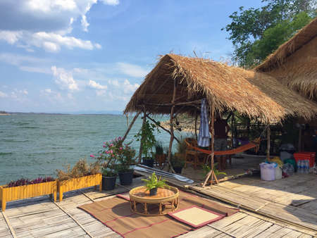 A hut by the lake in Thailandの素材