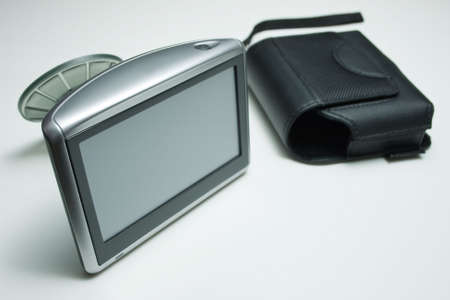 Car GPS device on white backgroundの写真素材