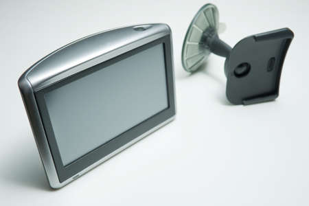 Car GPS device on white backgroundの写真素材