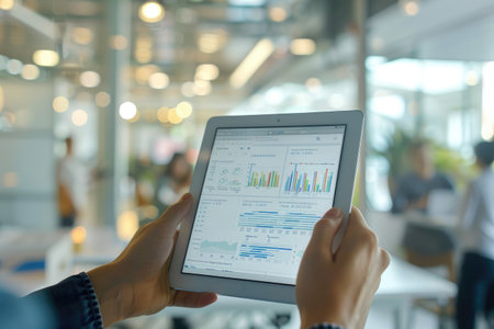 Mobile Trading: Hands Analyzing Financial Charts and Data on Smartphone.の写真素材