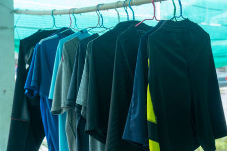 On drying in the apartment drying underwearの写真素材